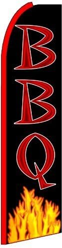 BBQ King Size Swooper Flag Sign with Pole and Full Assembly by Business Needs