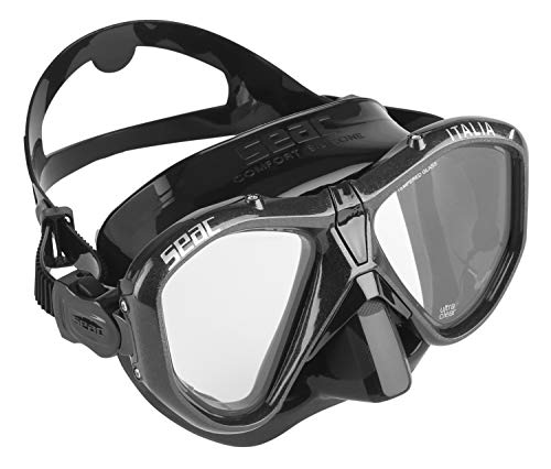 Seac 750037 Máscara de Diseño Italiano, Adultos Unisex, Negro, Regular fit