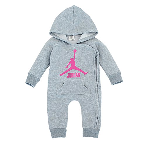 YISET Baby Clothing Long Sleeve Hooded Jordan Baby Rompers Jump Suit (10-12 Months)