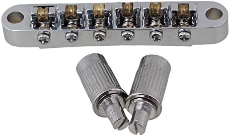 Yibuy Iron Tune-o-matic Guitar Bridge Roller Saddle for Electric Guitar Replacement Silver