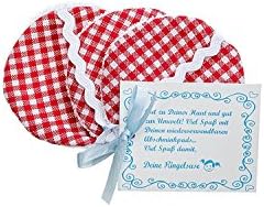 Reusable Cotton Fabric Pads Cleansing Make-Up Removal 2.4" Diameter Machine-Washable Red White Checkered Fair Trade Ringelsuse