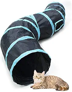 Pets Empire S-Type Cat Tunnel, 2 Way Collapsible S-Shape Small Animal Tubes Kitty Tunnels Interactive Maze House Toy for Kitten Puppy Rabbit Guinea Pig (2-Way)