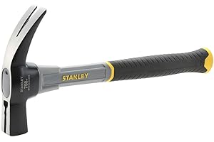 STANLEY Stht0-54123 marteau de Coffreur - Répartition du Poids du marteau - manche en Fibre de Verre - Liaison Epoxy de La Tête - manche Bi matière - Grip Étendu pour Un Balancement Optimum