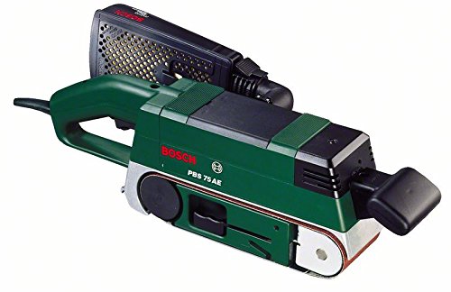 Bosch Lijadora de banda PBS 75 AE Set con maletín (hoja de lija, 2 tornillos, tope paralelo y angular, soporte, 750 W)