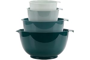 BoxedHome Mixing Bowl Grün Set Rührschüssel Set Kunststoff Salatschüssel rutschfest stapelbar Servierschalen für Küche Rührschüssel-Set 4-teiliges Wiederverwendbare Rührschüssel