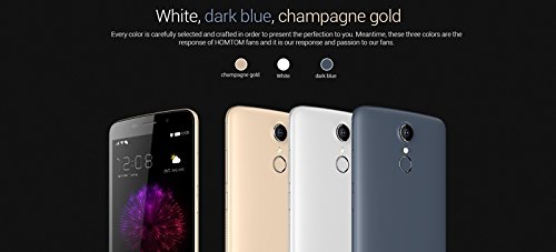 Neueste verÃ¶ffentlicht HOMTOM HT17 Android 6.0 Smartphone 4G 5.5 Zoll HD Fingerabdruckerkennung 64bit MTK6737 Quad-Core 7,9 mm Dicke (Gold)
