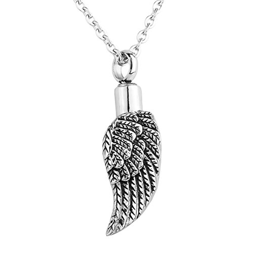 HOUSWEETY-Cremation-Jewellery-Angel-Wings-Memorial-Urn-Necklace-Ashes-Keepsake-Pendant
