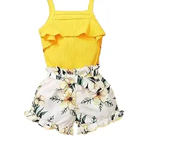 KBZONE Girls Cotton Sleeveless Top and Short Set for Ages 1-6 Years (5 YEARS - 6 YEARS)