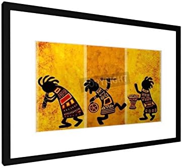 Dancing african musicians - 23,62" x 15,75" inch (60x40 cm) - Picture with frame / Framed poster - Art print - wall art - artists, paintings, photography - Dancing / Music
