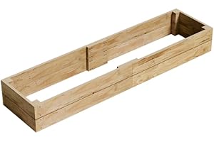 GRO GARDEN PRODUCTS Conka Garden - Wooden Raised Bed Kit - Large Garden Planters for Vegetables, Herbs, Flowers – Start Growing Plants Earlier & Better - Durable & Resistant FSC Treated Timber 30cm H, 60cm x 240cm