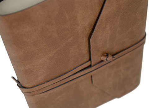 Viaggio Notizbuch handgefertigt mit Einband aus recyceltem Italienisches Leder Tan Small, blanko Seiten (17cm x 13cm x 2cm) - 4