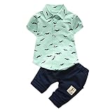 Baby Kleidung Jungen, FNKDOR Junge Neugeboren T-Shirt Bart Tops + Shorts Set (0-6 monate, Grün)