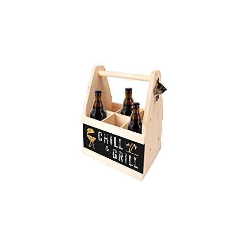 Contento Beer Caddy für 6 Flaschen, CHILL & GRILL, Holz | CO-866643 | 4028126242179