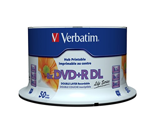 Verbatim DVD Double Layer DVD+R DL 8.5 GB / 240 min 8x, Full printable White No ID, 50 Stück in Cakebox - 3
