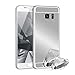 Produktbild Zhinkarts Handyhülle kompatibel mit Samsung Galaxy S7 Edge Silber - TPU Silikon Case Backcover Schutzhülle in Silber Spiegel/spiegelnd