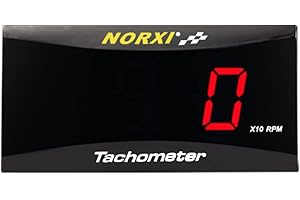 NORXI Contagiri Digitale Universale Tachimetro Moto Tachimetro Automobile Tachimetro Elettronico Impermeabile (Rosso)