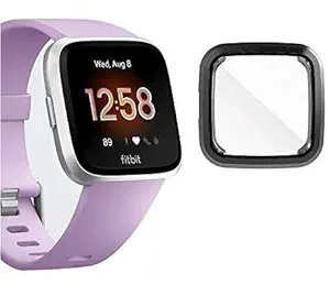 M.G.R.J Soft TPU Front Protection Case Cover for Fitbit Versa Lite Smart Watch (Flexible|Silicone|Black)