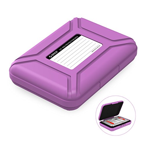ORICO Festplattentasche Schutztasche Schutzbox (3.5", Lila) - Aufbewahrungstasche für 3,5 Zoll Festplatten Western Digital WD Seagate Toshiba Samsung Intenso