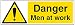 Produktbild vsafety Schilder 67074bp-s Danger Men At Work Achtung Building Schild, selbstklebend, Landschaft, 600 mm x 200 mm x 200 mm, schwarz/gelb