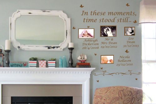 Amazing Sticker Wandtattoo, Motiv englischsprachiges Zitat „In These Moments Time Stood Still“, schwarz, XL - 3