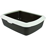 Trixie 40310 Classic Katzentoilette mit Rand, 37 × 15 × 47 cm, braun / creme