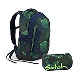  Satch Sleek Infra Green Schulrucksack Set 2tlg.