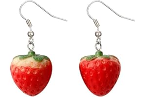 ENYOLIDIMK 1Pair Strawberry Earrings Sweet Ladies Favor Sweet Fruit Design Accessories Red Useful and Practical, Jewelry