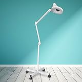 Free Standing Magnifying Lamp Hug Flight® Floor stand 5 x magnification Salon Tattoo Nail Skin Lens Light Beauty Salon Spa 360 Degree Band