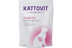 Kattovit Feline Diet Cukrzyca/waga | 400 g | sucha karma dla kotów w woreczku | do zmniejszenia spożycia kalorii | wysoka zawartość białka wspomagająca mięśnie