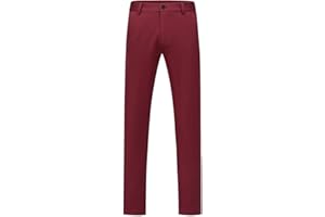 Allthemen Pantalon de Costume Homme Stretch Couleur Unie Pantalon Slim Fit Droit pour Business
