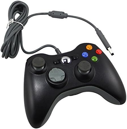 Althemax Wired Corded USB Game Pad Joysticks Controller For Microsoft xBox 360 PC Windows 10 Black