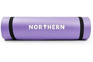 FASHION THIRSTY NORTHERN Yoga Mat Soft Foam 10mm Compact Lightweight Extra Thick Large Surface Gym Exercise Fitness Perfect for Pilates Gymnastics Workout Mat Non Slip Home Gym Training Equipment With Carry Strap