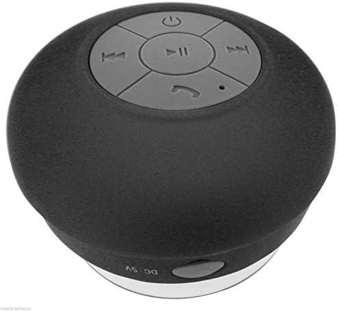 Tailcas® 3.0 Mini Wireless Bluetooth Waterproof Shower Speaker, Handsfree Portable Speakerphone with Built-in Mic, Dedicated Suction Cup for Bathroom, Pool, Car, Beach, &amp; Outdoor Use - Black