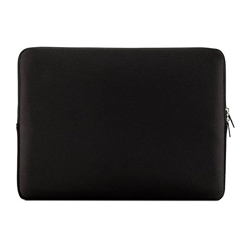 SODIAL(R) Tragbare Reissverschluss Weiche Laptophuelse Tasche Huelle Dekel fuer 15-Zoll 15 „15.6“ MacBook Pro Retina Ultrabook Laptop Notebook(Schwarz) - 2