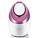 OKACHI GLIYA Nano Facial Steamer Ionic Hot Mist Face Steamer Professional Open Pores Skin Treatment for Blackhead & Acne Portable Inhaler Spa Relieve Sinus Cleansing Pores - Rose Red