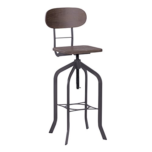 Silla de madera taburete de Bar Vintage Industrial Chic bambú base de