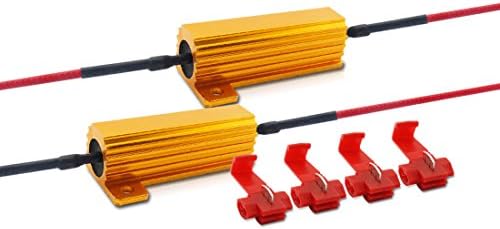 VANSSI 50W 6 ohm LED Load Resistor for Fix LED Bulb Fast Hyper Flash Turn Signal Blink Error Code(Pack of 2)