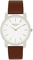 Mike Ellis New York Unisex Quartz Watch with White Dial Analogue Display and Imitation Leather bronze - SM4527G7