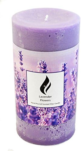 Rustic Style Pillar Candle - Lavender Flowers Fragrance