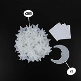 El paquete incluye: 300 estrellas brillantes de 3,8 cm y una luna de 9 cm para un paquete, vienen con suficiente masilla adhesiva para el juego de pegatinas brillantes. cantidad suficiente puede satisfacer sus diferentes necesidades.