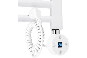 EMKE Varilla calefactora 900 W para radiador de baño, Cartucho de calefacción de Acero Inoxidable para radiador toallero eléctrico, Barra de calefacción con termostato y regulador de Temperatura,