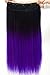 Neverland 25"Synthetic Straight Hair Extensions 3/4 Full Head Clip in Human Made Four Color Black To Purple