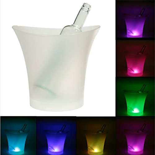 Cubitera con luz LED 7 Colores para enfriar botellas y decorar fiestas celebraciones Navidad de OPEN BUY