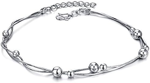 Kim Johanson Anklet "Silver Dream" 925 Sterling Silver with movable Balls for Women incl. Jewelry Bag
