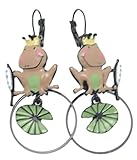 Pendientes Lolilota rey rana de hoja de loto marrón