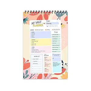 Art Flowers Theme Daily Planner Diary (A5 Size - 8.5