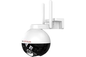 CP PLUS CP-Z43Q 4MP Quad HD Smart Outdoor Wi-Fi Security Camera | AI Human Detection | Cloud Recording | STQC Certified | Full Colour Night Vision | Motion Tracking | Google Home & Alexa Compatible