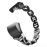 MoKo für Fitbit Charge 2 Armband, Edelstahl uhrenarmband ersatzarmband Handgelenk Strap Band mit Abnehmbare Metallschnalle für Fitbit Charge 2, Armbandlänge 120mm-190mm, Schwarz
