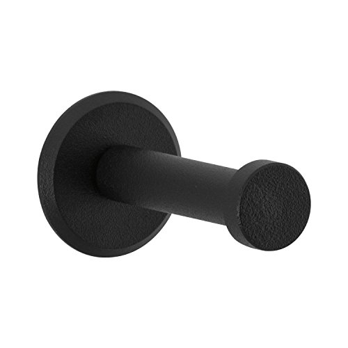 GedoTec® Moderner Garderobenhaken Kleiderhaken EDELSTAHL Modell SOLUTE-BLACK Mantelhaken | Edelstahl schwarz pulverbeschichtet | 52 x 10 mm | rostfreier Kleiderhaken aus Edelstahl1.4301 | Wandhaken inkl. Befestigungsmaterial | Markenqualität für Ihren Wohnbereich