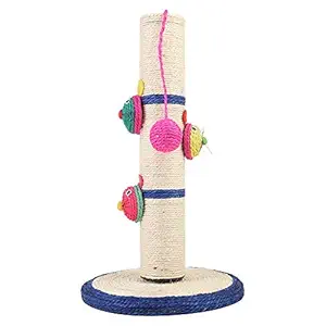 Kiki N Pooch Beautiful Shape Detachable Scratching Post Sisal Cat Scratchier with Ball -Small (Color May Vary)